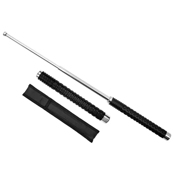 Baston telescopic pliabil, DEPOX , 52 cm, maner antiderapant, husa inclusa, argintiu