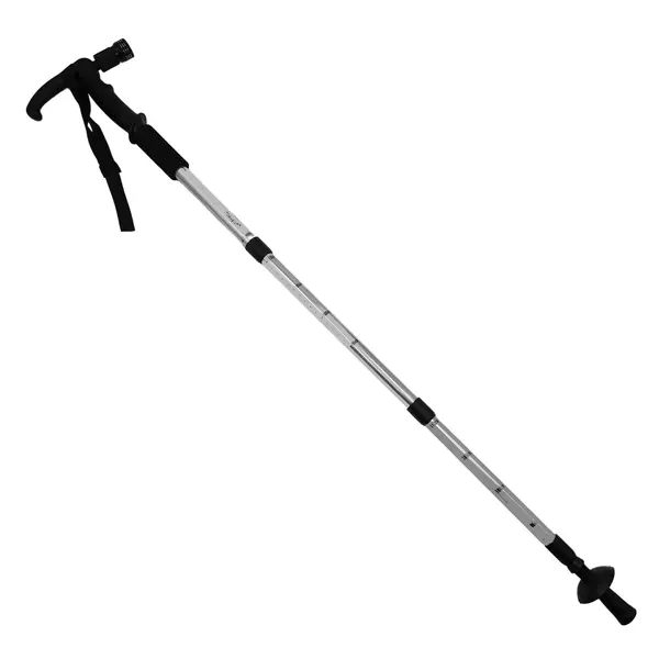 Baston trekking extensibil DEPOX , Ol Helper, aluminiu, lampa LED, 110 cm, argintiu