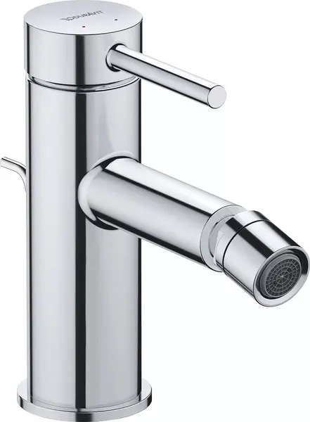 Baterie bideu Duravit Circle CE2400001010, marime M, cartus ceramic, set evacuare cu tija, 154 mm, ventil, Crom