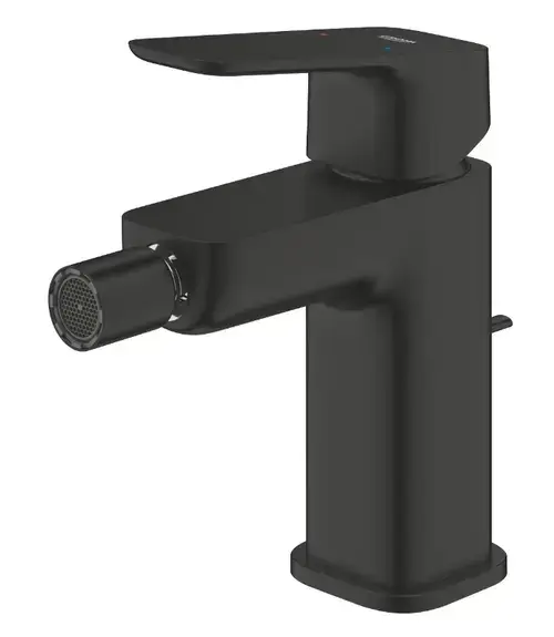 Baterie bideu Grohe Cubeo 1018102430, M, monocomanda, ventil, mat, Negru