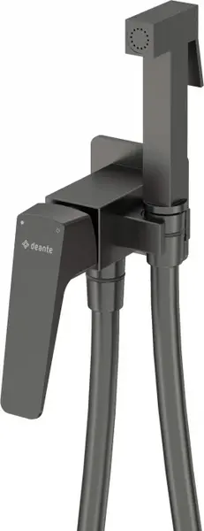 Baterie bideu incastrata cu para de dus, titan, Deante Blur