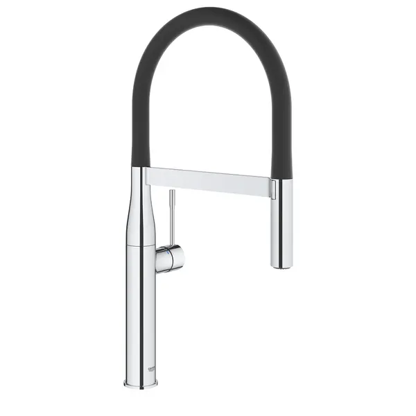 Baterie bucatarie Grohe 30503000, monocomanda, cartus ceramic, limitator de termperatura, dus retractabil, pipa pivotanta, protectie anti-reflux, Crom