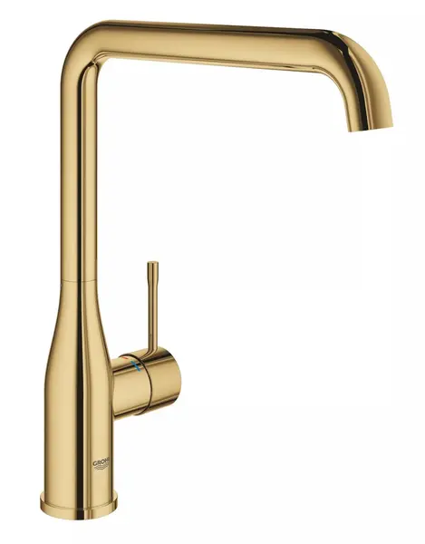 Baterie bucatarie Grohe Essence 30505GL0, 3/8 inch, inalta, tip L, monocomanda, Auriu lucios