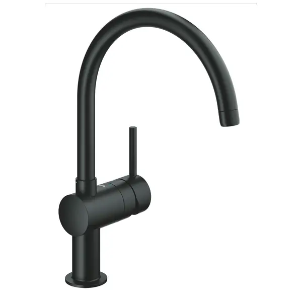 Baterie bucatarie Grohe Minta 32917KS0, 3/8, tip C, pipa inalta, pivotanta, cartus ceramic, Negru