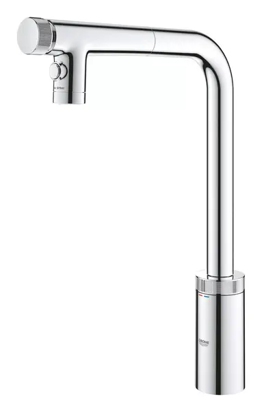 Baterie bucatarie Grohe SmartControl 31889000, inalta, tip L, dus, 2 functii, Crom