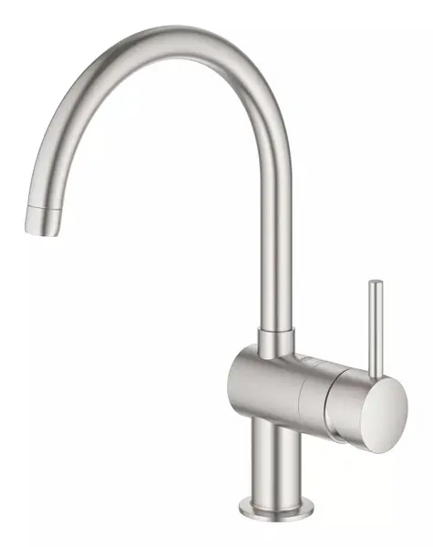Baterie bucatarie Grohe Vento 30427DC0, inalta, tip C, monocomanda, Otel satinat