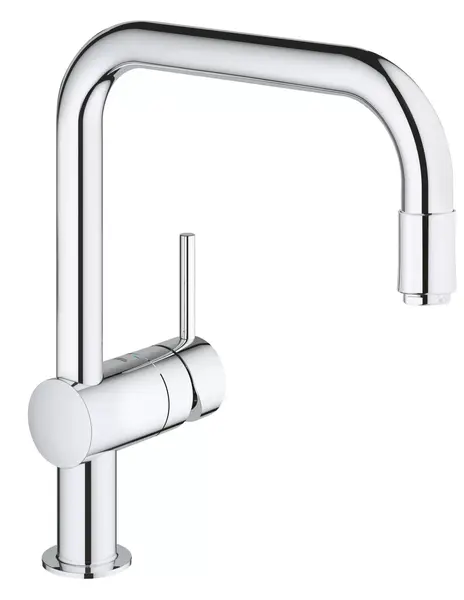 Baterie bucatarie Grohe Vento 30435000, inalta, tip U, dus, monocomanda, Crom