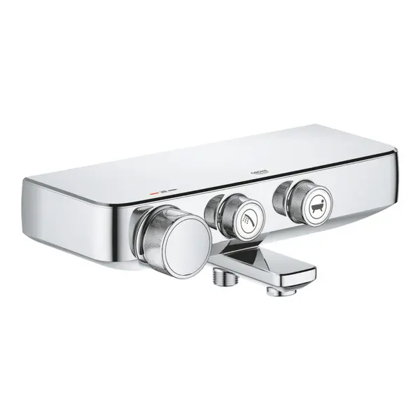 Baterie cada cu termostat Grohe Euphoria SmartControl 34718000, cartus compact, etajera dus, Crom