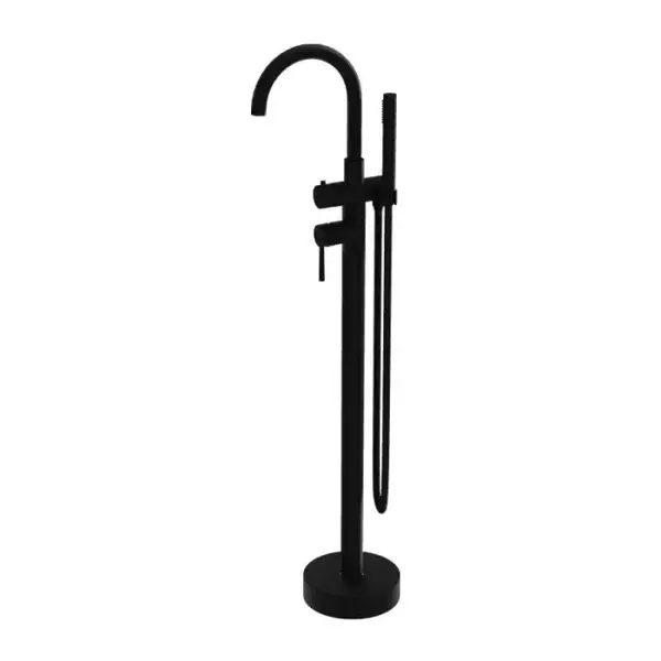 Baterie cada freestanding din alama sanitara, negru mat, cu set dus 117,2 cm, LaVita Verdi