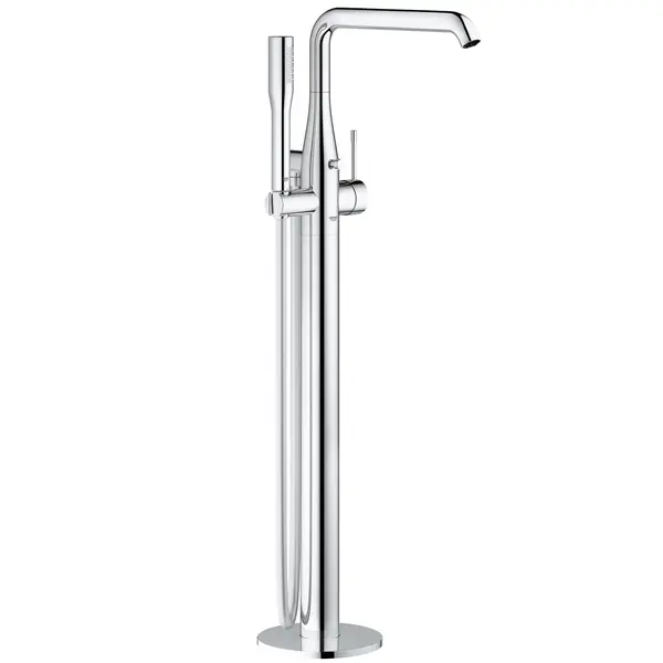 Baterie cada Grohe Essence 23491001, montare pe podea, 1/2, monocomanda, include set de dus, pivotanta, o pulverizare, necesita set fixare, Crom