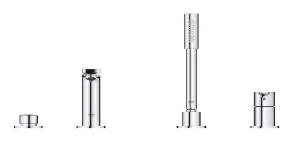 Baterie cada Grohe Lineare 19577001, 1/2'', pe cada, set dus, crom, 19577001