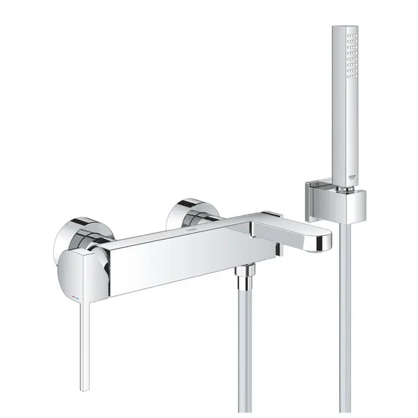 Baterie cada Grohe Plus 33547003, monocomanda, cartus ceramic, divertor, aerator, limitator, para de dus inclusa, crom