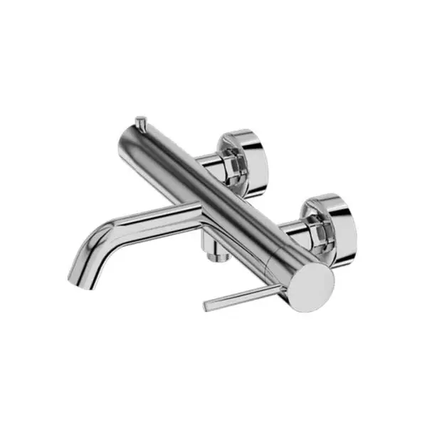 Baterie cada montaj pe perete, crom lucios, din alama sanitara, pipa fixa 19.8 cm, LaVita Verdi