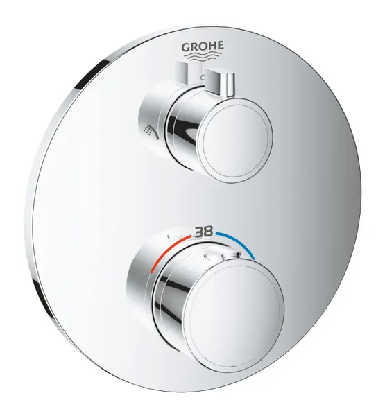 Baterie cada sau dus termostatata Grohe Grohtherm Round cu montaj incastrat