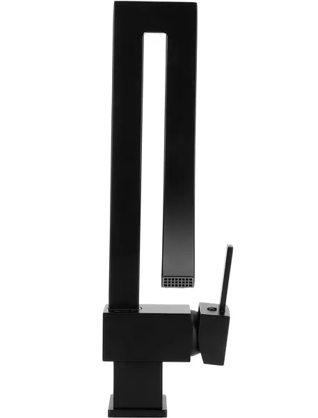 Baterie Chiuveta Baie Bucatarie, Finisaj Negru Mat, Model Elegant Cascada, Dimensiune 35 cm