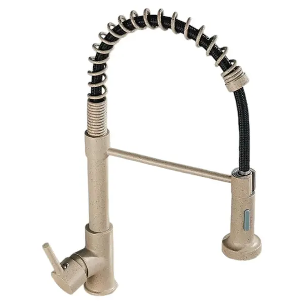 Baterie Chiuveta Bucatarie BisDesign , 2 Moduri de Curgere cu Dus Extractabil, Finisaj Bej Granit, Dimensiune 44 cm