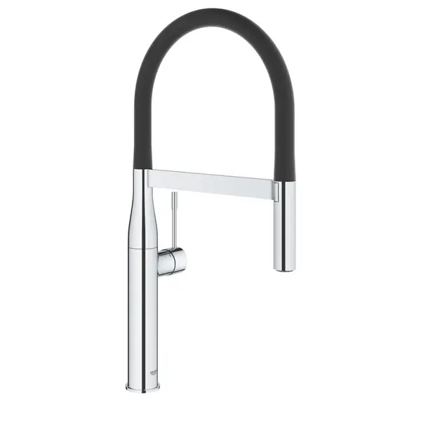Baterie chiuveta bucatarie cu pipa flexibila neagra Grohe Essence