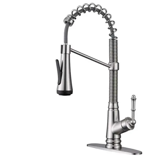 Baterie chiuveta bucatarie, Dus extractabil, 4 Functii de curge, Finisaj Nichel Antichizat, Dimensiune 48 cm