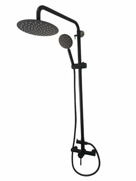 Baterie de baie cu coloana de dus MIXXUS SUS-003-J, otel inoxidabil, inaltime 120cm, Monocomanda, Neagra