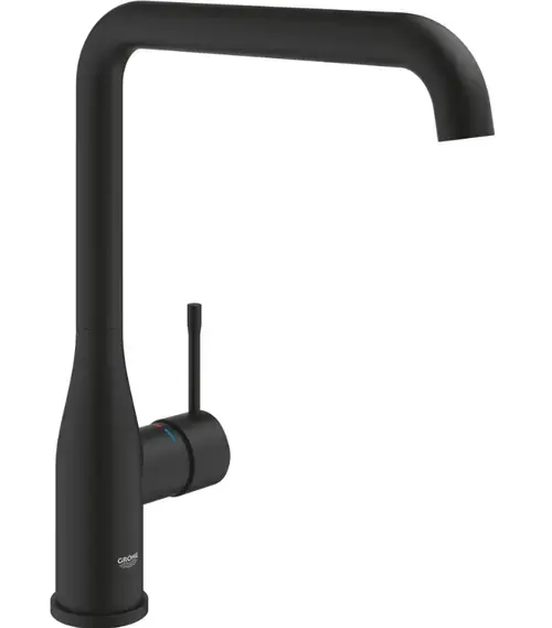 Baterie de bucatarie Grohe Essence 30505KF0, 3/8'', tip L, pipa inalta, pivotanta, mat, Negru