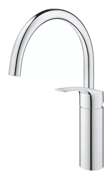 Baterie de bucatarie Grohe Eurosmart 33202003, 3/8 inch, pipa inalta, tip C, pivotanta, moncomanda, cartus ceramic, Crom