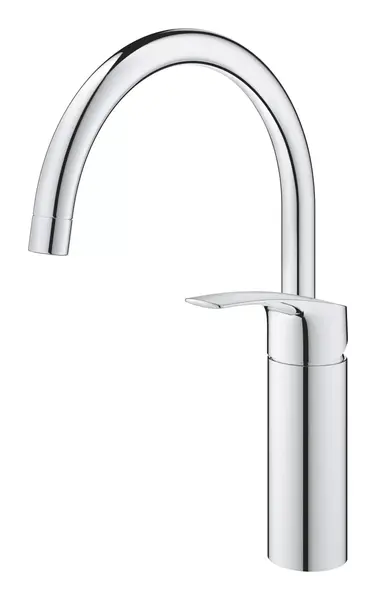 Baterie de bucatarie Grohe Eurosmart 33281003, 3/8 inch, pipa medie, tip L, pivotanta, moncomanda, Crom