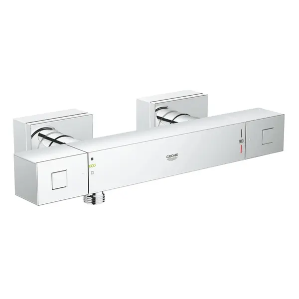 Baterie de dus cu termostat Grohe Grohtherm Cube 34488000, montare pe perete, limitator de temperatura, Crom