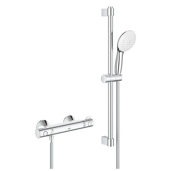 Baterie dus Grohe 34565002 Grohtherm 800, aparenta, termostat, coloana dus, 600 mm, Crom