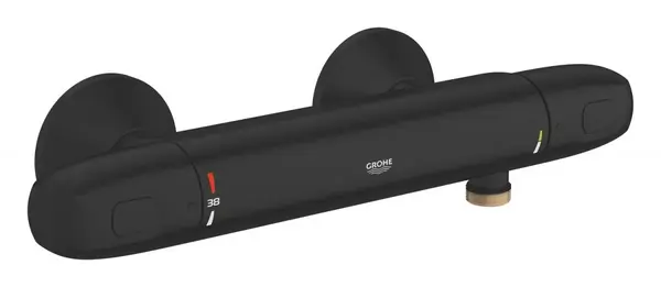 Baterie dus Grohe Grohtherm 1000, 348142433, aparenta, termostat, Negru mat