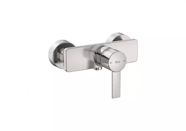 Baterie dus Roca A5A215FSM0, Gama Targa, aparenta, monocomanda, Otel satinat