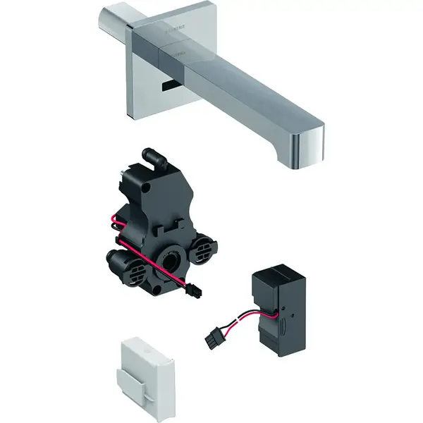 Baterie electronica de lavoar incastrata, alimentare retea, easy to clean, crom, Geberit Brenta