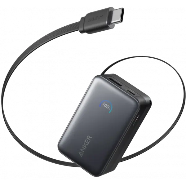 Baterie Externa Anker Nano, 10000mAh, 45W, QC + PD, 1 x USB-A - 2 x USB-C, Neagra A1638H11