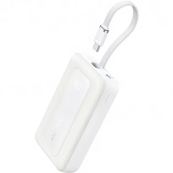 Baterie Externa Anker Zolo, 10000mAh, 30W, QC + PD, 1 x USB-A - 2 x USB-C, Alba A1688H21