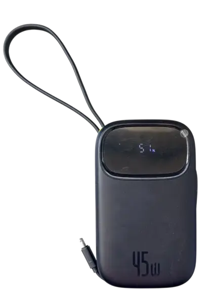 Baterie externa Baseus EnerFill FC31 Qpow 3 20.000 mAh, 45W, cablu USB-C si Lightning incorporat (Negru)
