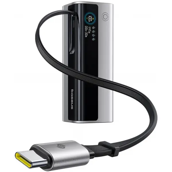 Baterie Externa Baseus EnerGeek GR11, 20000mAh, 145W, QC + PD, 1 x USB-A - 3 x USB-C, Argintie E0027B02
