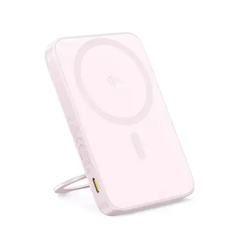Baterie externa Baseus PicoGo Qi2 Magnetic 5000mAh, 20W/ USB-C, 15W/Wireless (Roz)