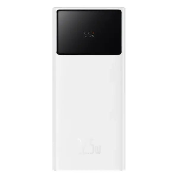 Baterie Externa Baseus Star Lord, 30000mAh, 22.5W, QC + PD, 1 x USB-C - 2 x USB-A, Alba PPXJ080102