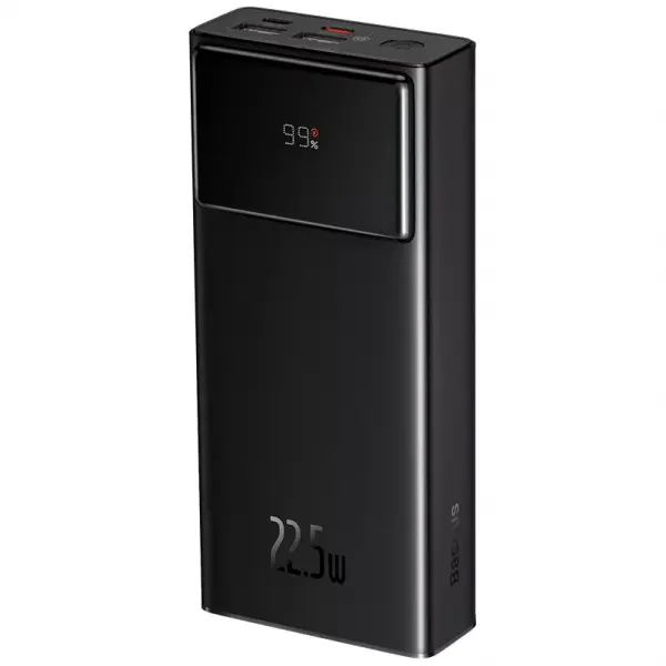 Baterie Externa Baseus Star Lord, 30000mAh, 22.5W, QC + PD, 1 x USB-C - 2 x USB-A, Neagra PPXJ080101