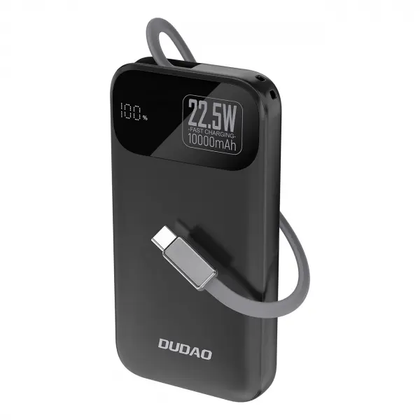 Baterie Externa Dudao K31, 10000mAh, 22.5W, PD, 2 x USB-C, Neagra