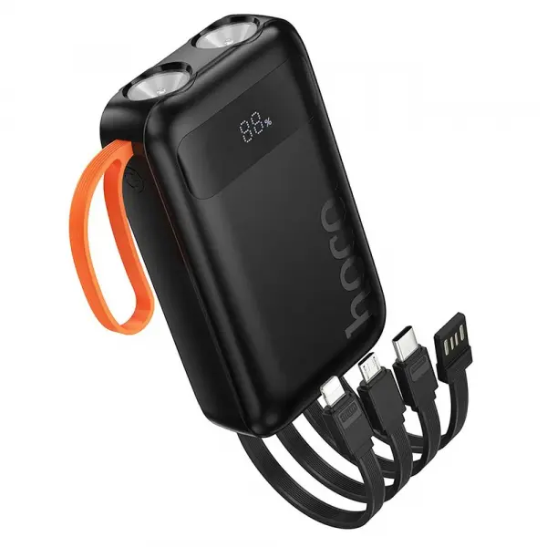 Baterie Externa HOCO J151, 10000mAh, 10W, 1 x Lightning - 1 x microUSB - 1 x USB-A - 1 x USB-C, Neagra