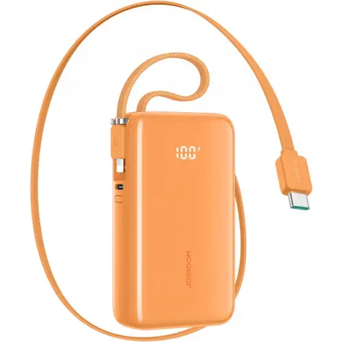 Baterie Externa Joyroom JR-PR2L, 10000mAh, 35W, QC + PD, 1 x Lightning - 2 x USB-C (Portocaliu)