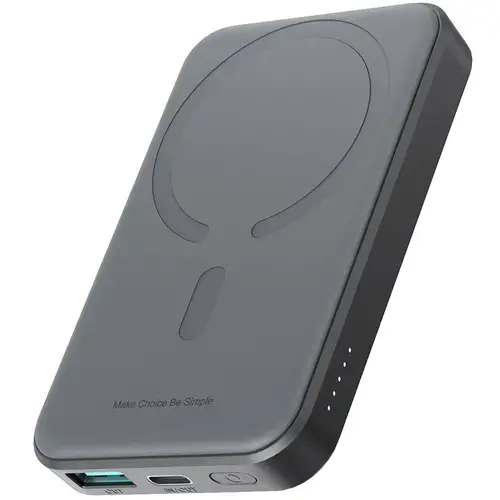 Baterie Externa Joyroom JR-W020 MagSafe, 5000mAh, 20W, QC + PD + FQI, 1 x QI - 1 x USB-A - 1 x USB-C (Negru)