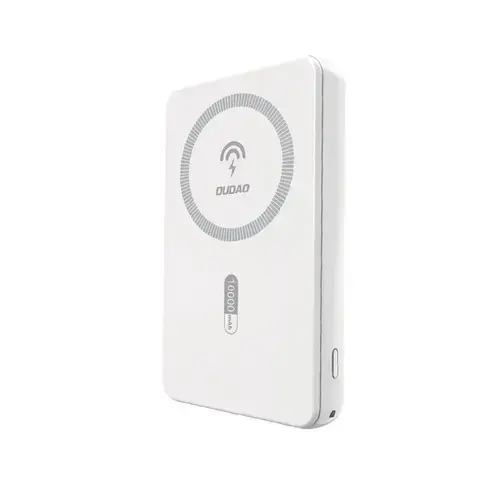 Baterie externa magnetica Wireless Dudao K14S, 5000mAh, 20W, 1xUSB-C 1xUSB-A, Incarcare Wireless 15W, Alb