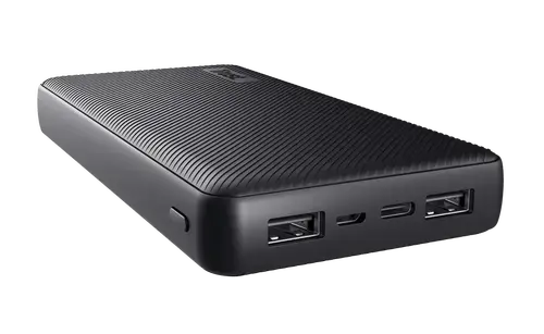 Baterie externa Trust Primo 20.000mAh, 3 porturi: 2 x USB-A (12W) si 1 x USB-C (15W), Negru