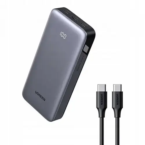 Baterie Externa UGREEN Nexode PB532 (55989B), 20000mAh, 30W, QC + PD, 1 x USB-A - 2 x USB-C (Gri)