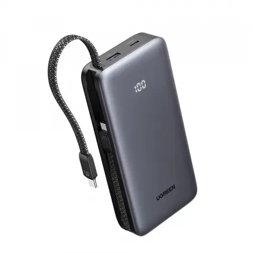 Baterie Externa UGREEN PB528 (55985B), 20000mAh, 30W, QC + PD, 1 x USB-A - 3 x USB-C (Gri)
