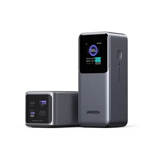 Baterie externa Ugreen PB721, 20.000 mAh, 130W, 2x USB-C, 1x USB-A (Gri)