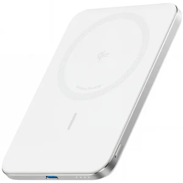 Baterie Externa Wireless Anker Nano, 5000mAh, 20W, PD + FQI, 1 x QI - 1 x USB-C, Alba A1665H21
