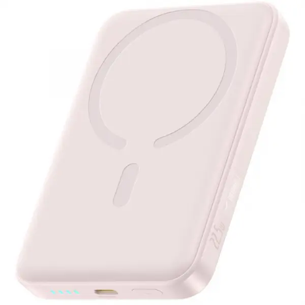 Baterie Externa Wireless Baseus EnerFill FM11 Ultra-Mini, 10000mAh, 22.5W, PD + FQI, 1 x QI - 1 x USB-C, Roz E0026601