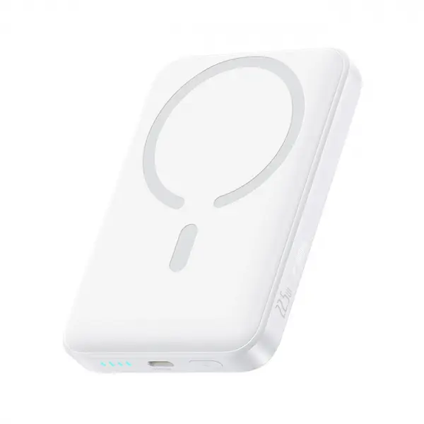 Baterie Externa Wireless Baseus EnerFill FM11 Ultra-Mini, 10000mAh, 22.5W, PD + FQI, 1 x QI - 1 x USB-C, Alba P1008210E213-00